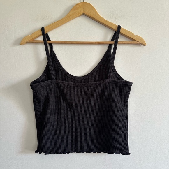 Anthropologie Saturday Sunday Waffle Knit Cropped Gray Tank Top size Small EUC - Picture 4 of 7